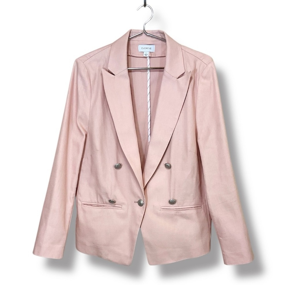 Evereve Lenox Blazer Double Breasted Blazer with a silver Tone Buttons - Picture 3 of 8